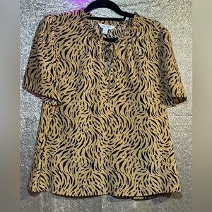 Nine West Animal Print Blouse – Size L NWOT